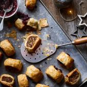Cranberry and sage stuffing sausage rolls