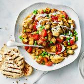 Paneer, pea and cauliflower curry
