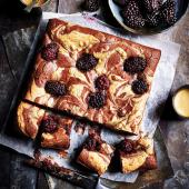 Blackberry and peanut butter swirl brownies 