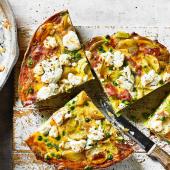 Pea, ham and goats' cheese tortilla