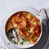 Speedy ham and greens pie