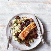 Salmon with tarragon crushed potatoes