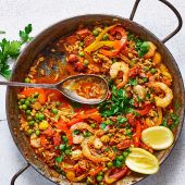 Smoky prawn and chorizo ‘paella’