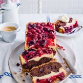 Cherry brownie cheesecake loaf