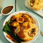 Chicken and vegetable pot pies with Oxo