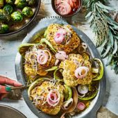 Roast baby cauliflowers with pickled shallots