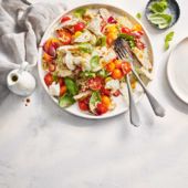 Chicken caprese grain bowl