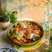 Roasted chicken, summer tomato and basil panzanella