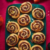 Mince pie marzipan wheels