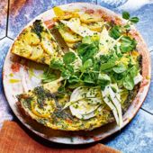 Herb tortilla with shaved fennel