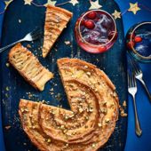 Rose, pistachio and cardamom crinkle cake