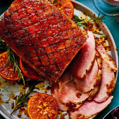 Maple, bourbon and orange gammon