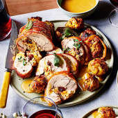 Jewelled stuffed turkey thighs
