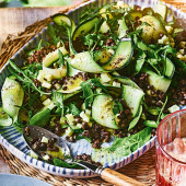 Lemony courgette and lentil salad