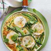 Three-veg frittata with goats' cheese 