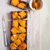 Apricot and bitter chocolate tart