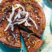 Chocolate, coconut and orange torte