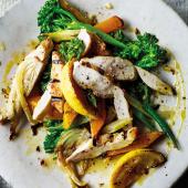 Chicken paillards with fennel, honey and lemon