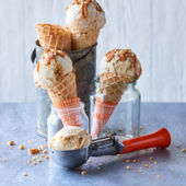 Peanut butter and caramel scoops