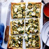 Courgette, mustard and goats’ cheese galette