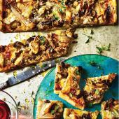 Celeriac, shallot and mushroom tart 