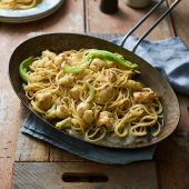 Cauliflower cheese and pepper spaghetti