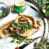 Herb-stuffed flatbreads