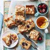 Cherry Bakewell blondies