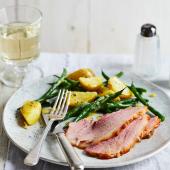 Gammon with mustard potatoes