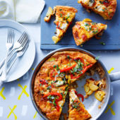 Smoky pepper and onion frittata with Manchego