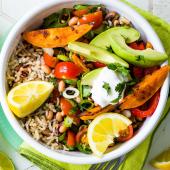 Mexican sweet potato rice bowls