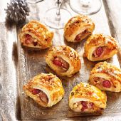 Cranberry and pork crackling sausage rolls 