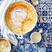 Lemon & passionfruit self-saucing pudding