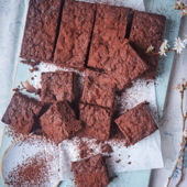 Dark chocolate, ginger and sweet potato brownies
