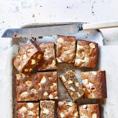 Mocha and Brazil nut blondies