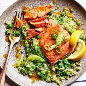 Citrus salmon with green quinoa
