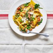 Pasta rags with speedy sausage sauce