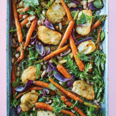 Halloumi, carrots, walnuts & cannellini beans