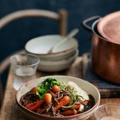 Batch cook honey-balsamic beef brisket