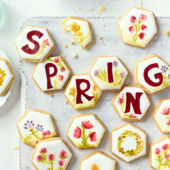 Floral biscuit tiles