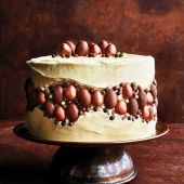 Chocolate and hazelnut fault-line cake  