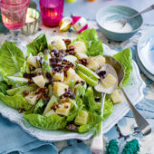 Crunchy apple fruit and nut salad