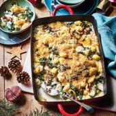 Chard and chestnut gnocchi bake