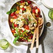 Baked feta Greek salad