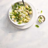 Smashed broad bean gnocchi