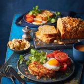 Sweetcorn breakfast loaf with bacon butter