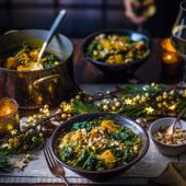 Sweet potato, coconut and lentil stew