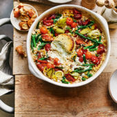 Cheesy oven-baked risotto