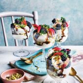 Nectarine, blackberry and cardamom Eton mess