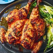 Smoky buttermilk-marinated spatchcock chicken